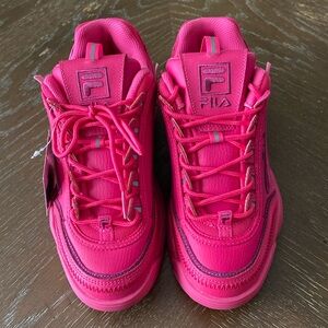FILA Disruptor 2 Premium Hot Pink Chunky Sneakers size 8 women’s